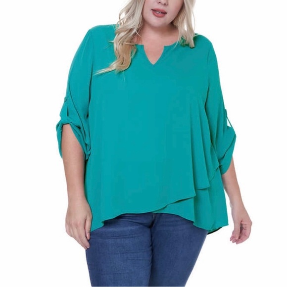 Fever Womens’ V Neck Crepe Blouse - Picture 4 of 4